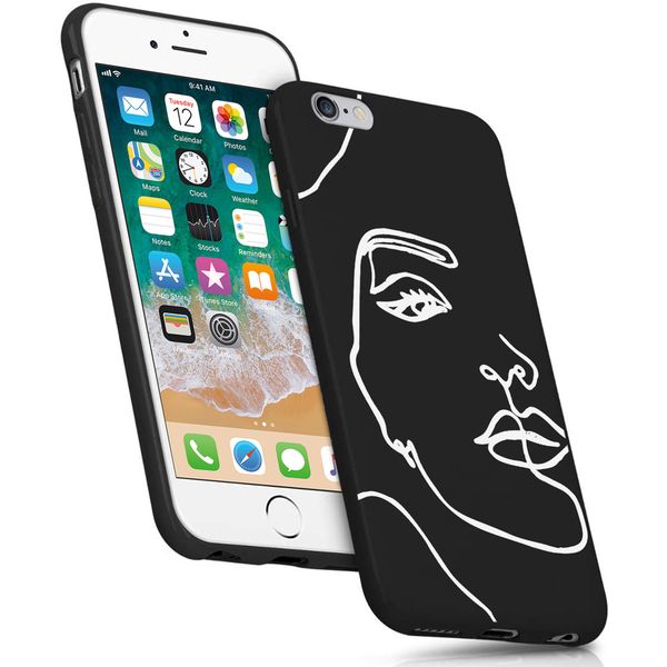 imoshion Coque Design iPhone 6 / 6s - Visage abstrait - Blanc / Noir