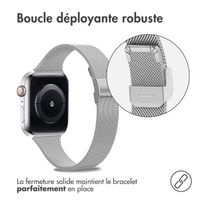 imoshion Bracelet pliant Milanese Apple Watch Series 1 t/m 9 / SE (38/40/41 mm) | Series 10 / 11 (42 mm) - Argent