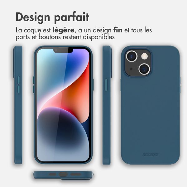 Accezz Leather Backcover avec MagSafe Apple iPhone 14 Plus - Bleu foncé