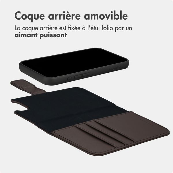 imoshion Étui portefeuille luxe 2-en-1 amovible Apple iPhone 17e / 16e - Marron