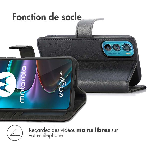 imoshion Étui de téléphone portefeuille Luxe Motorola Edge 30 - Noir