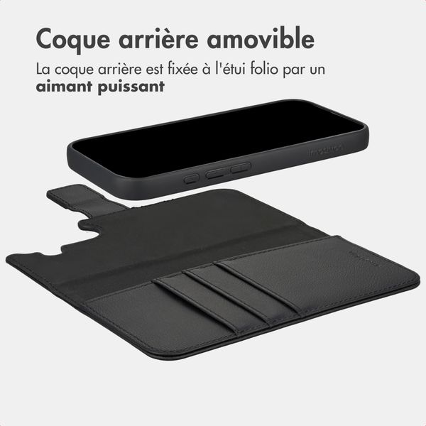 imoshion Étui portefeuille luxe 2-en-1 amovible Apple iPhone 16 - Noir