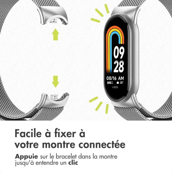 imoshion Bracelet magnétique milanais Xiaomi Smart Band 8 / 9 - Argent
