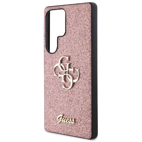 Guess Coque 4G Metal Logo Glitter Samsung Galaxy S25 Ultra - Rose
