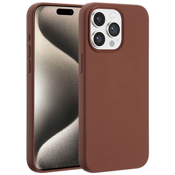 Accezz Coque Liquid Silicone avec MagSafe iPhone 15 Pro Max - New Tea Brown