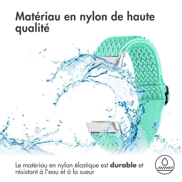 imoshion Bracelet élastique en nylon le Fitbit Charge 5 / Charge 6 - Menthe verte