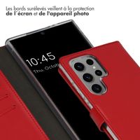 Selencia Étui de téléphone portefeuille en cuir véritable Samsung Galaxy S24 Ultra - Rouge