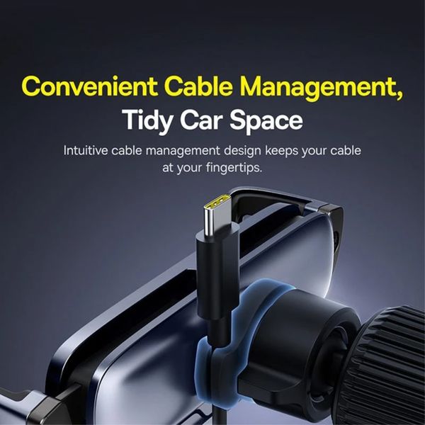 Baseus Support de téléphone UltraControl Gravity pour voiture - Universel - Grille de ventilation - Space Grey