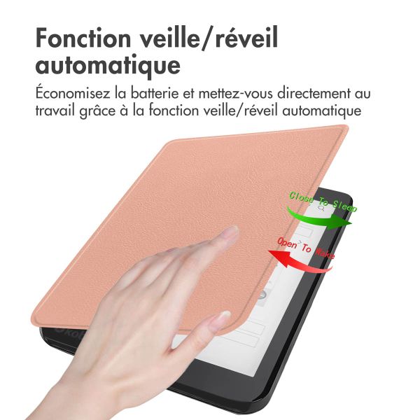 imoshion Étui de liseuse portefeuille Slim Hard Kobo Aura One - Rose Doré