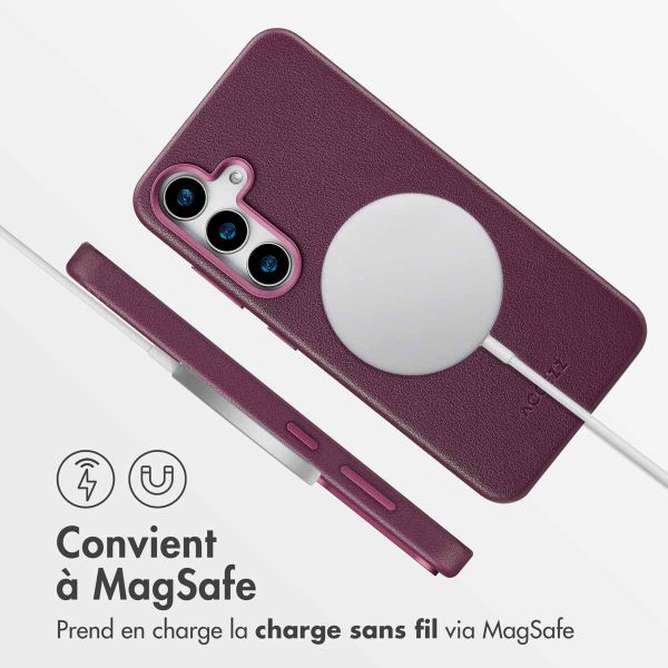 Accezz Coque arrière en cuir avec Magsafe Samsung Galaxy S25 Plus - Heath Purple