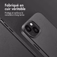 Accezz Coque arrière en cuir avec MagSafe Apple iPhone 13 - Onyx Black