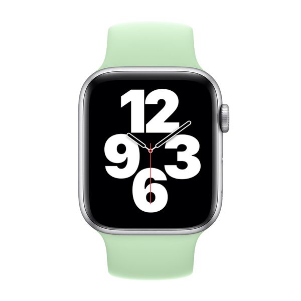 Apple Bracelet Boucle unique en Silicone Apple Watch Series 1 - 9 / SE (38/40/41 mm) | Series 10 / 11 (42 mm) - Taille 6 - Pistachio