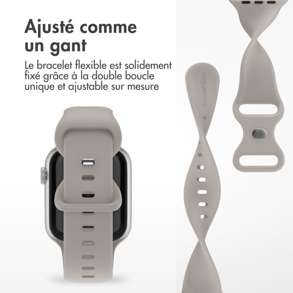 imoshion Bracelet en silicone⁺ Apple Watch Series 1 á 10 / SE / Ultra (2) (44/45/46/49 mm) - Stone - Taille M/L