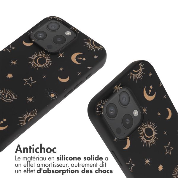 imoshion Coque design en silicone avec cordon Apple iPhone 16 Pro Max - Sky Black