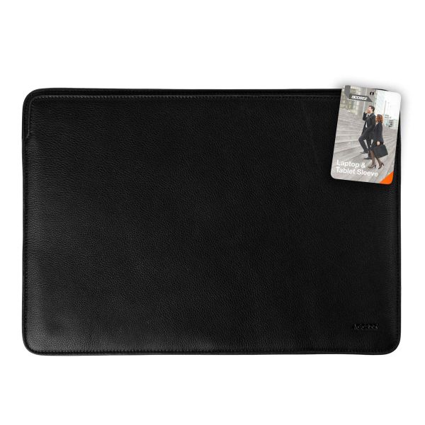 Accezz Leather Pochette ordinateur MacBook 15 pouces - Noir