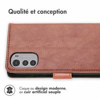 imoshion Étui de téléphone portefeuille Luxe Motorola Moto E32 / E32s - Brun