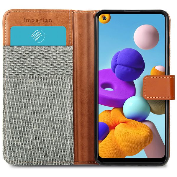 imoshion Étui de téléphone portefeuille Canvas Luxe Galaxy A21s