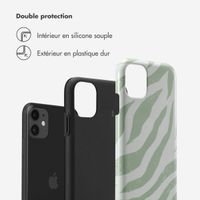 Selencia Coque arrière Vivid Apple iPhone 11 - Colorful Zebra Sage Green