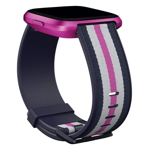 Fitbit Bracelet Woven Fitbit Versa / Versa 2 / Versa Lite - Taille S - Navy / Mulberry