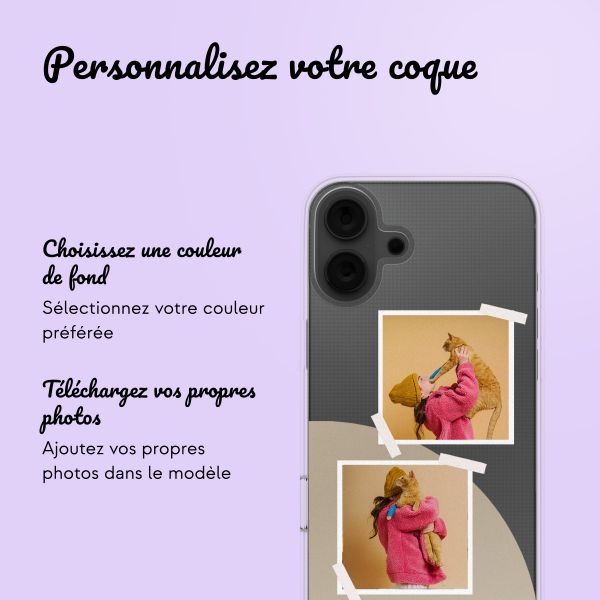 Coque personnalisée avec pellicule N°2 iPhone 16 - Transparent