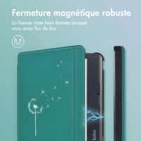 imoshion Design Slim Hard Sleepcover avec support Kobo Libra Colour - Green Dandelion