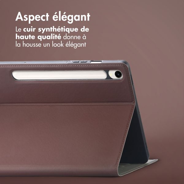 Accezz Coque tablette Classic Samsung Galaxy Tab S9 11.0 pouces / Tab S10 FE / S9 FE 10.9 pouces - Marron