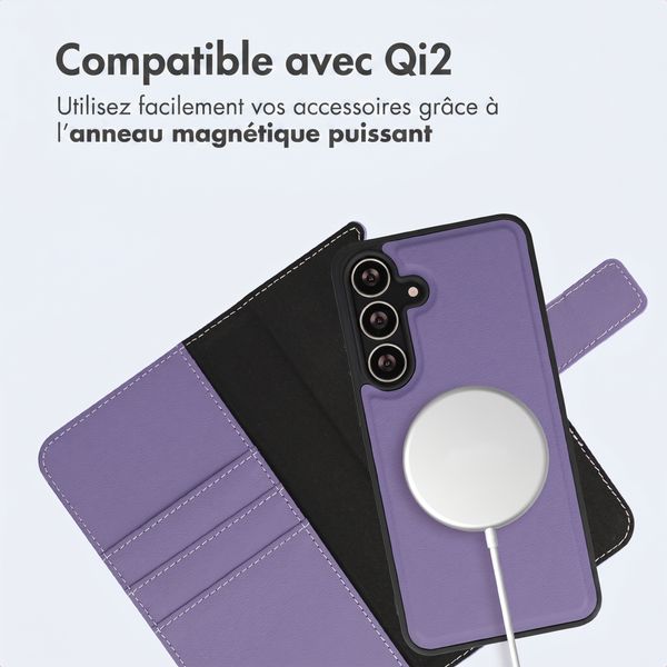 imoshion Étui portefeuille luxe 2-en-1 amovible Samsung Galaxy S25 FE - Violet