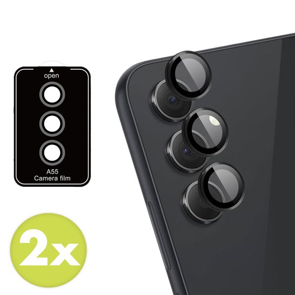 imoshion Lot de 2 protections d'objectif de caméra Samsung Galaxy A55 - Noir