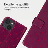 imoshion Étui de télephone portefeuille Design Apple iPhone 14 - Crush Check Coral Dust