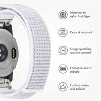 imoshion Bracelet QuickFit® en nylon  - Connexion Garmin 22 mm - Taille L/XL - Blanc