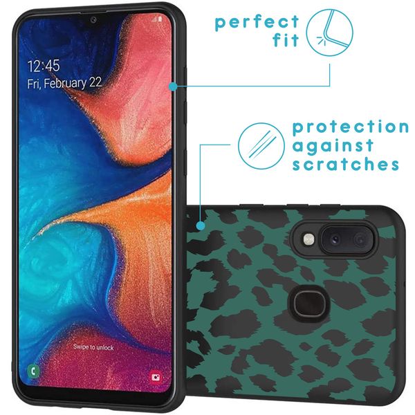 imoshion Coque Design Samsung Galaxy A20e - Léopard - Vert / Noir