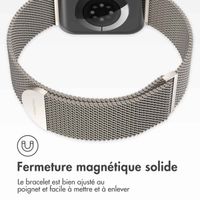 imoshion Bracelet magnétique milanais Apple Watch Series 1-10 / SE / Ultra (2) - 42/44/45/46/49 mm - Taille M - Starlight