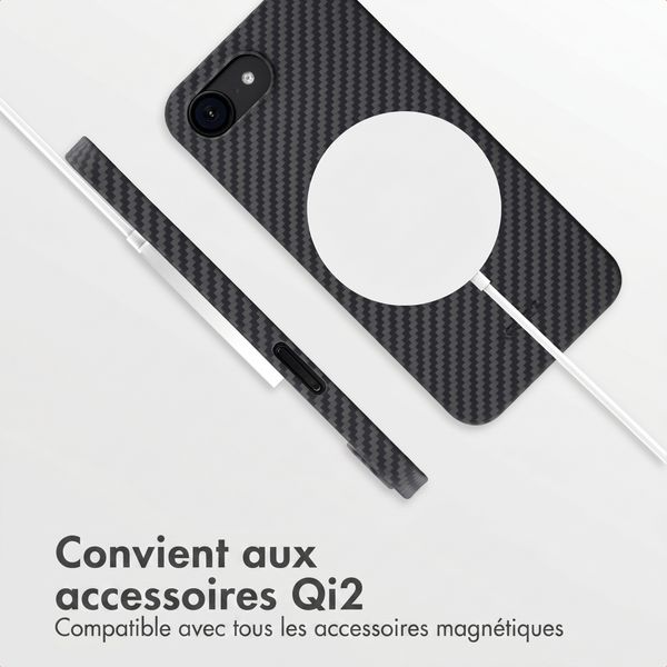 Accezz Coque Kevlar® MagSafe Apple iPhone 17e / 16e - Noir