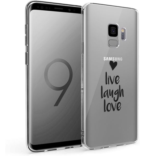 imoshion Coque Design Samsung Galaxy S9 - Live Laugh Love - Noir