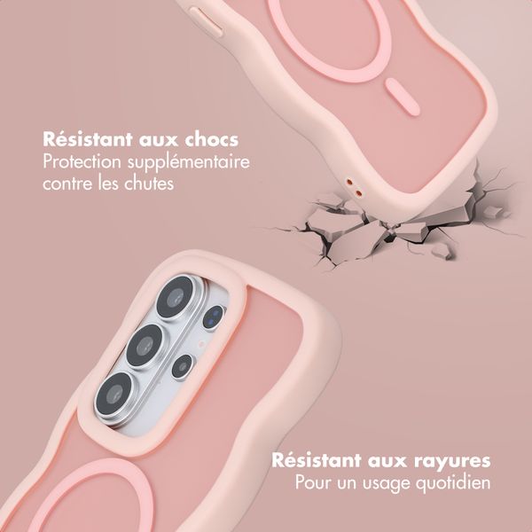 Selencia Coque arrière Wavy avec MagSafe Samsung Galaxy S26 Ultra - Soft Pink