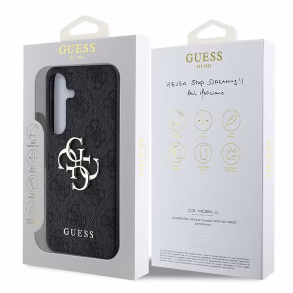 Guess Coque 4G Metal Logo Backcover Samsung Galaxy S25 - Noir