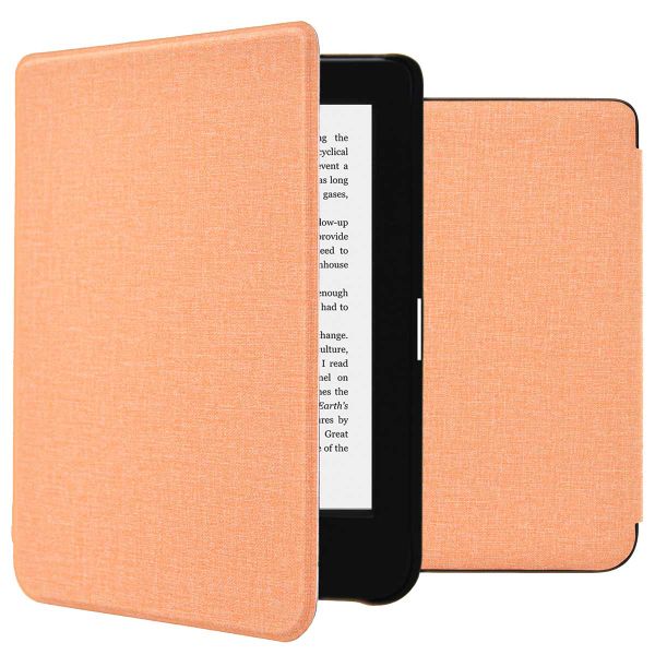 imoshion Étui de liseuse portefeuille Canvas Sleepcover Kobo Clara 2E / Tolino Shine 4 - Peach