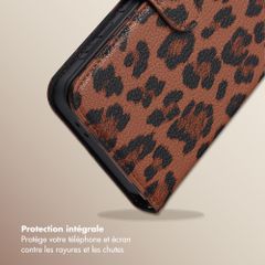 Selencia Étui de télephone portefeuille imprimé léopard Sabi Samsung Galaxy A36 / A56 - Mocha Brown