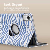 imoshion Coque tablette Design rotatif à 360° Xiaomi Redmi Pad SE - White Blue Stripes