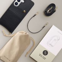 Selencia Coque de télephone Nova avec cordon et porte-cartes Samsung Galaxy S26 - Noir