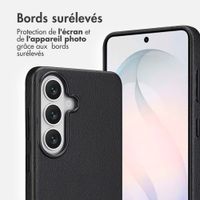 Accezz Coque arrière en cuir avec MagSafe Samsung Galaxy S26 - Onyx Black