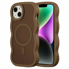 Selencia Coque arrière Wavy avec MagSafe Apple iPhone 14 / 13 - Mocha Brown