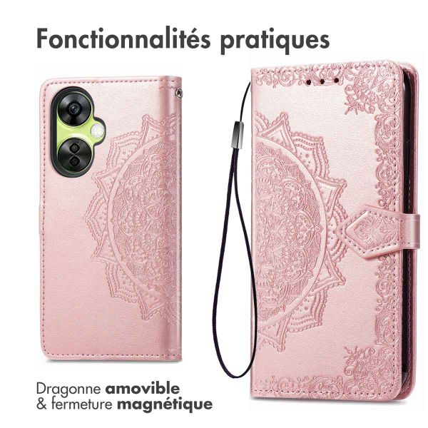 imoshion Etui de télephone Mandala OnePlus Nord CE 3 / CE 3 Lite - Rose Doré