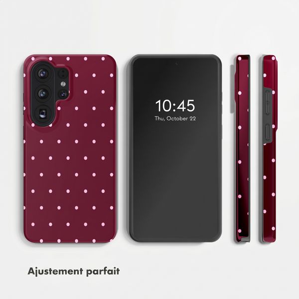 Selencia Coque arrière Vivid avec MagSafe Samsung Galaxy S26 Ultra - Happy Dots Burgundy