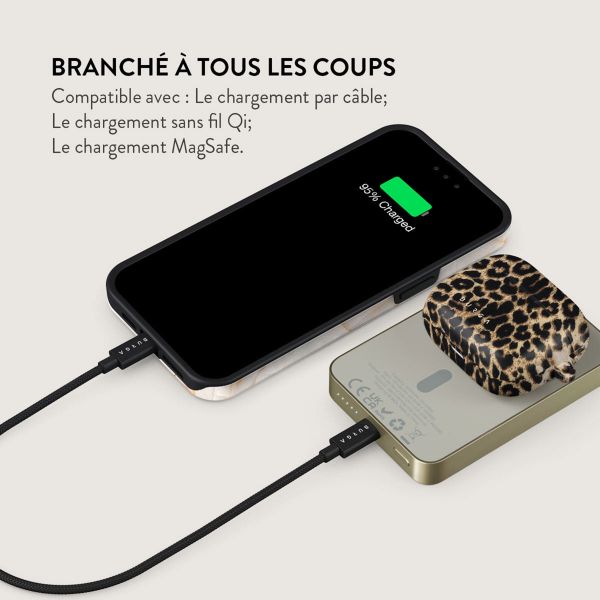 Burga Powerbank magnétique 5 000 mAh - MagSafe et Qi2 - Joueur / Or