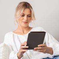 imoshion Étui de liseuse portefeuille en cuir végan Kobo Clara HD - Marron foncé