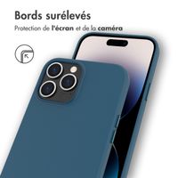 Accezz Leather Backcover avec MagSafe iPhone 14 Pro Max - Bleu foncé