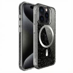 imoshion Coque arrière transparente Pailletée avec MagSafe Apple iPhone 15 Pro Max - Argent