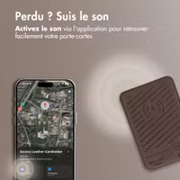 Accezz Porte-cartes en cuir magnétique - Compatible avec Apple Find My - Coffee Brown