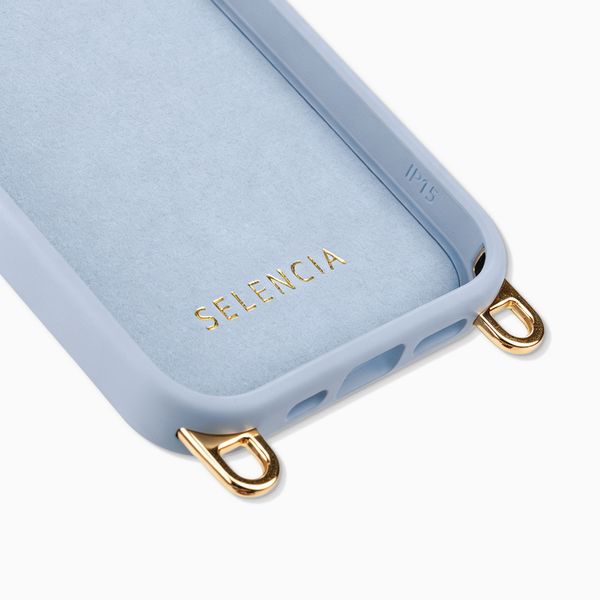 Selencia Coque arrière Rivièra avec MagSafe avec crochets amovibles Apple iPhone 15 - Powder Blue